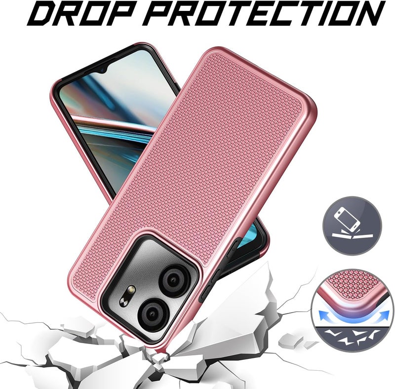 Mocotto for BLU View 5 Phone Case with Tempered Glass Screen Protector,Dual Layer Heavy Duty Shockproof Protection Phone Case Cover for BLU View 5 (Rose Gold) - Image 5